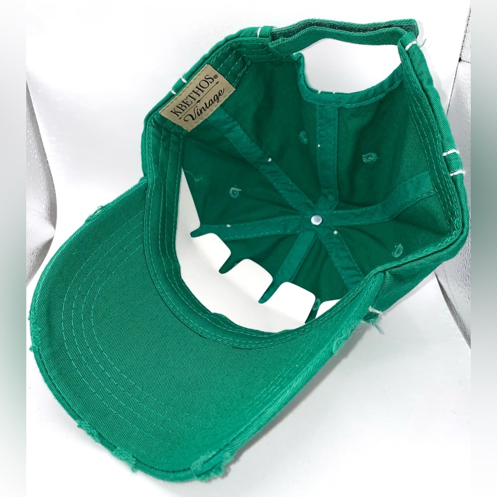 Women’s Green & Buffalo Plaid “Mama” Santa Bear Baseball Cap - Picture 3 of 3
